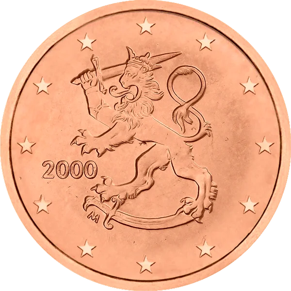 Pièce de 1 centime avec lion et épée