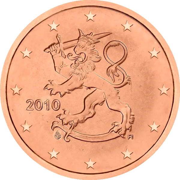 Pièce de 1 centime avec lion et épée