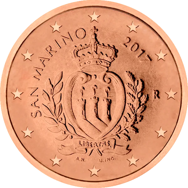 Pièce de 1 centime San Marino avec armoiries