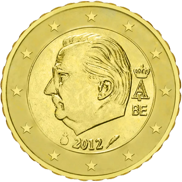 Pièce de 10 centimes Belgique avec un homme à lunette