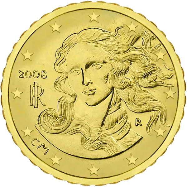 Pièce de 10 centimes Italie avec une femme Naissance de Vénus