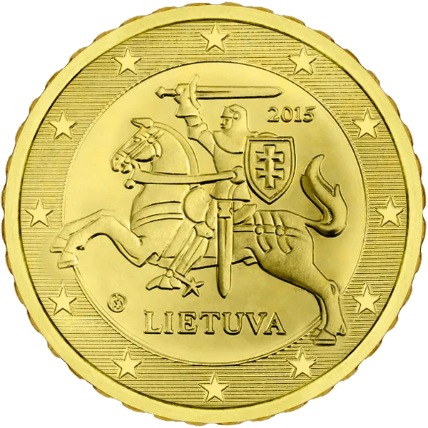 Pièce de 10 centimes Lietuva avec un cavalier