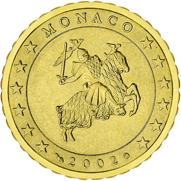 Pièce de 10 centimes Monaco avec un cavalier