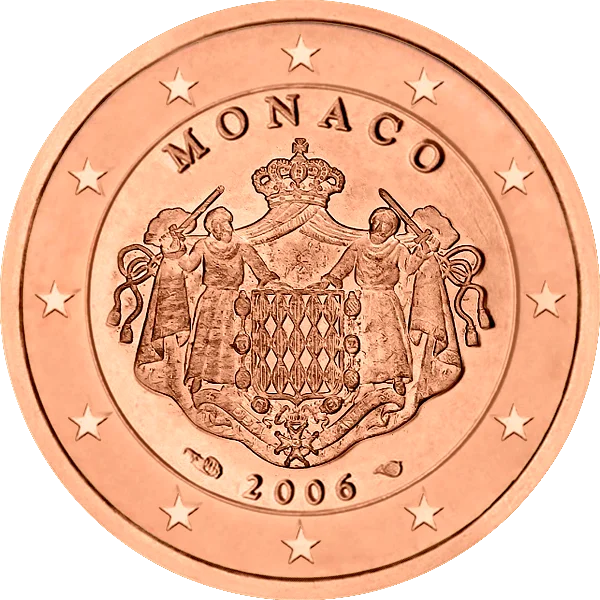 Pièce de 2 centimes Monaco avec armoiries