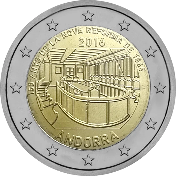Pièce de 2 euros 150 ans de la Nouvelle Réforme de 1866