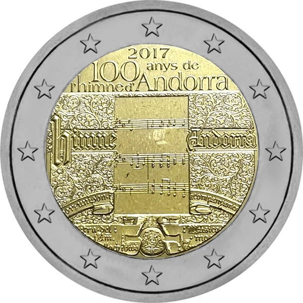 Pièce de 2 euros 100 ans de l'hymne national d'Andorre