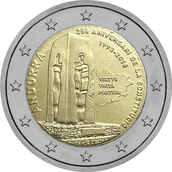 Pièce de 2 euros 25 ans de la constitution