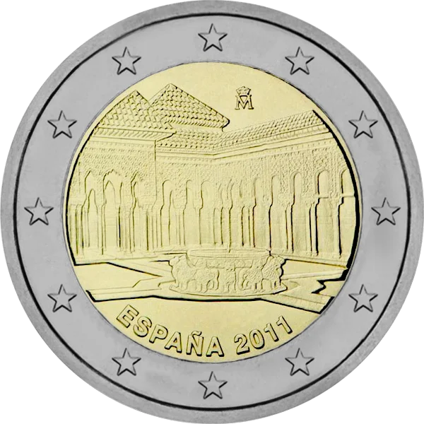 Pièce de 2 euros Cour des Lions Alhambra de Grenade Espana 2011