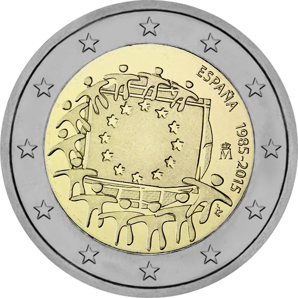 Pièce de 2 euros España 1985-2015 30 ans du drapeau européen