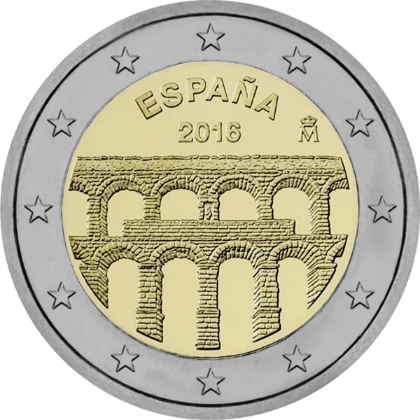 Pièce de 2 euros Aqueduc de Ségovie Espana 2016