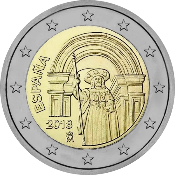 Pièce de 2 euros Pèlerinage de Saint-Jacques-de-Compostelle Espana 2018