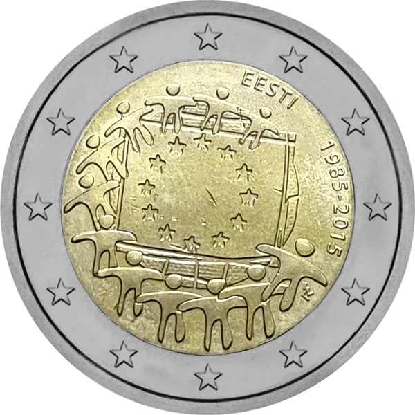 Pièce de 2 euros eesti 1985-2015 30 ans du drapeau européen