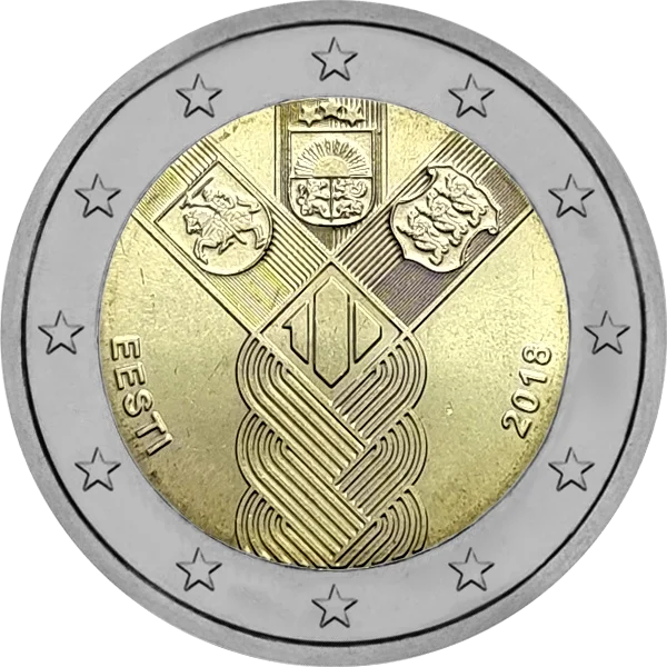 Pièce de 2 euros Indépendance des pays baltes Eesti 2018
