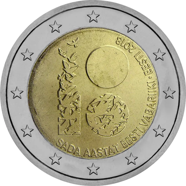 Pièce de 2 euros Sada Aastat Eesti Vabariiki Eesti 2018