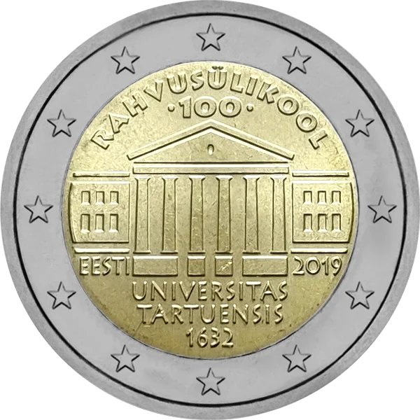 Pièce de 2 euros Rahvusulikool 100 Universitas Tartuensis 1632 Eesti 2019