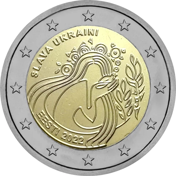 Pièce de 2 euros Slava Ukraini Eesti 2022