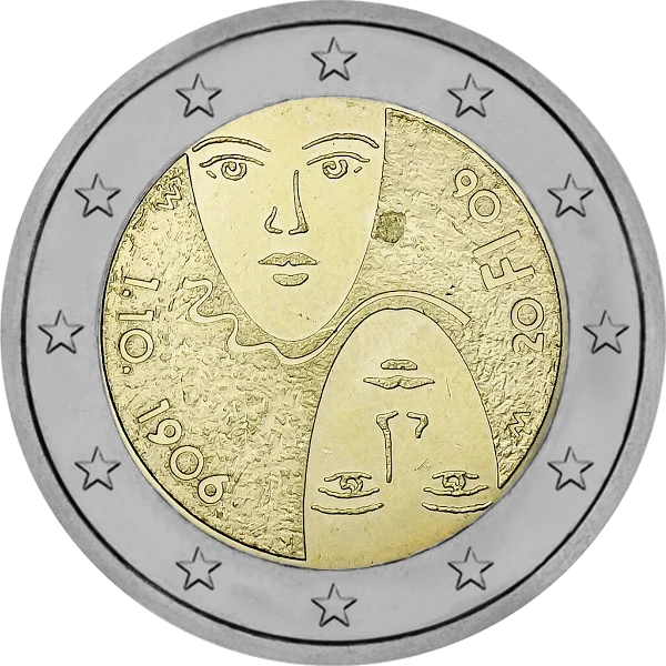 Pièce de 2 euros 1.10-1906 avec deux masques 20FI06