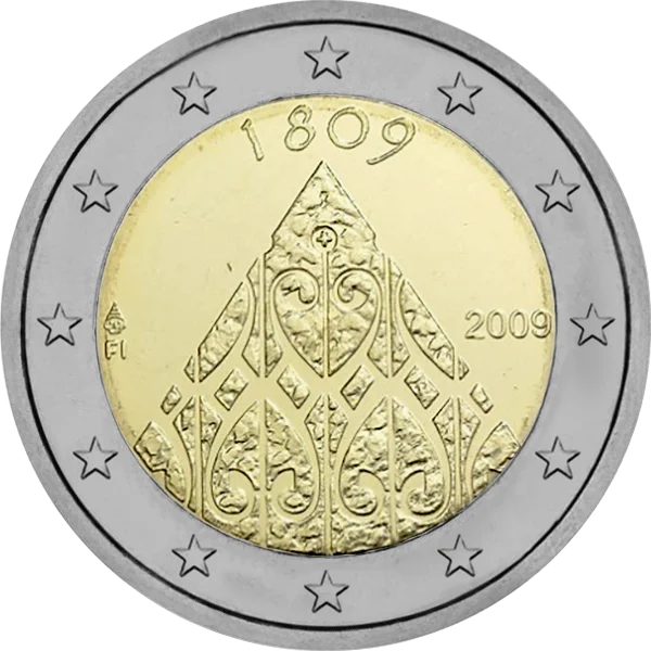 Pièce de 2 euros 1809-2009 avec une montagne