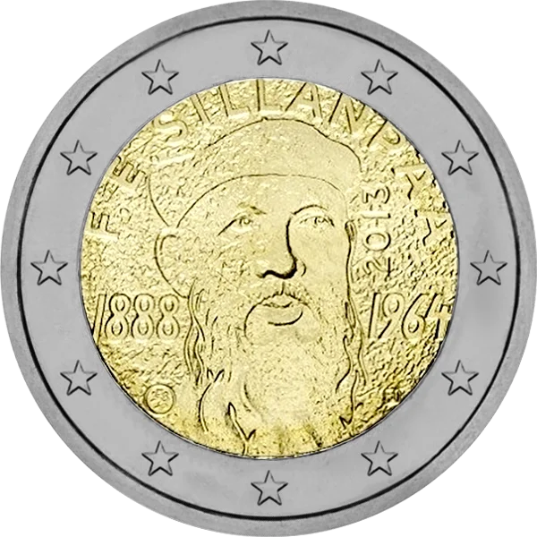 Pièce de 2 euros F.E. Sillanpaa 1888-1964