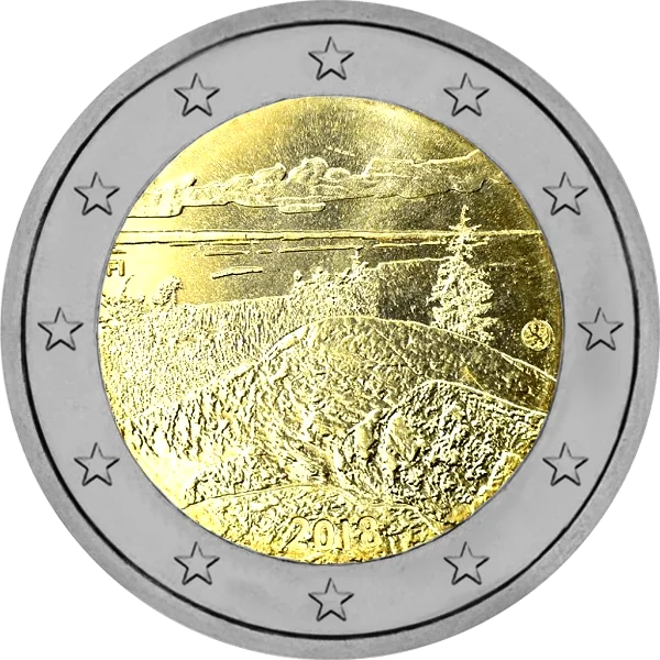Pièce de 2 euros parc national de Koli 2018