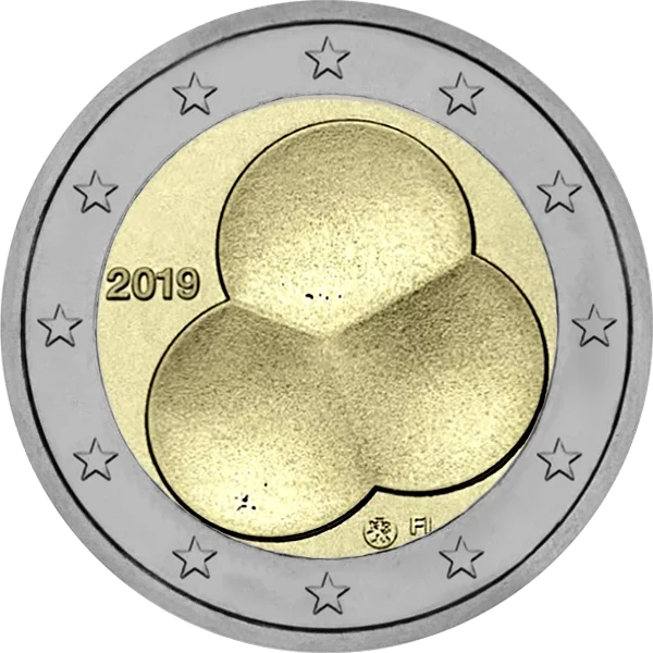 Pièce de 2 euros constitution 2019 avec 3 ronds