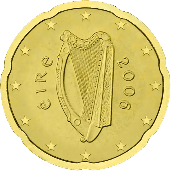 Pièce de 20 centimes Eire avec une harpe
