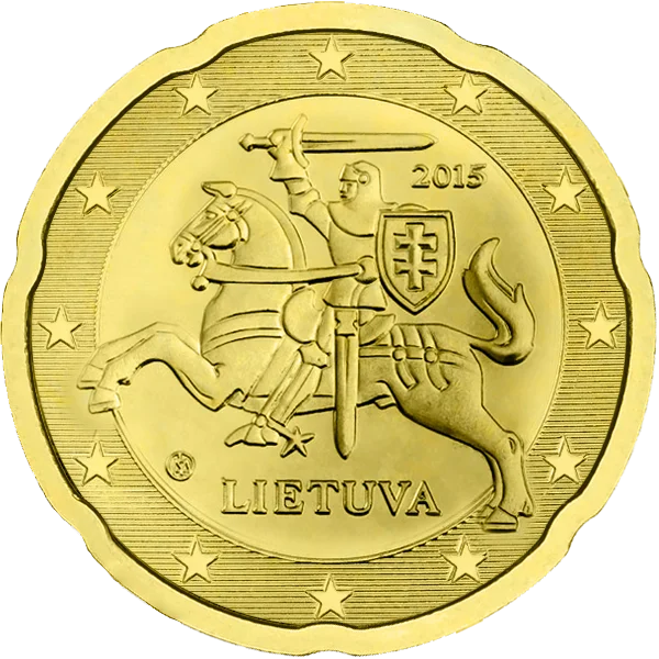 Pièce de 20 centimes Lietuva avec un cavalier