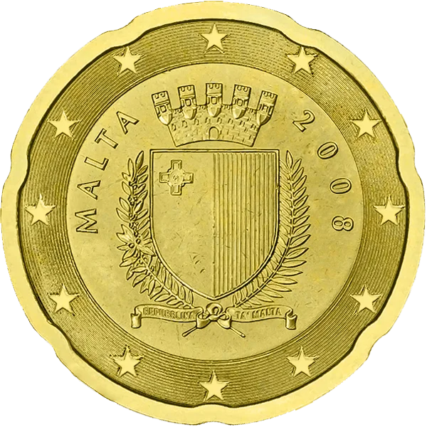 Pièce de 20 centimes Malta armoiries