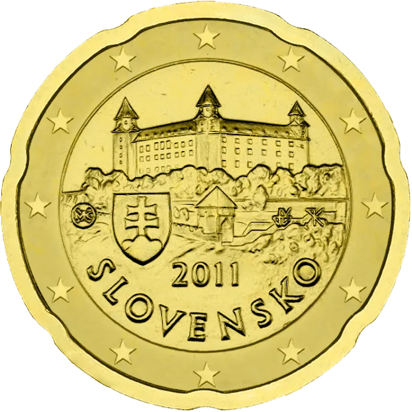 Pièce de 20 centimes Slovensko avec un chateau