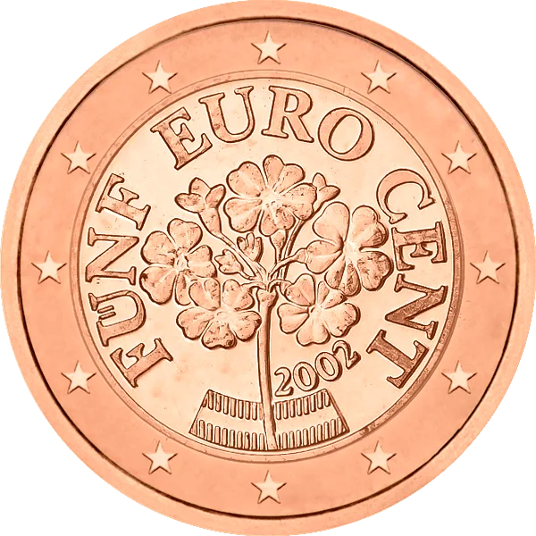 Pièce de 5 centimes funf euro cent avec fleur