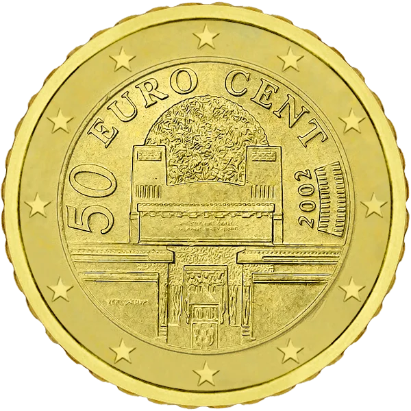 Pièce de 50 centimes 50 euro cent Autriche avec palais la Sécession de Vienne