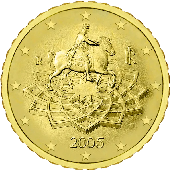Pièce de 50 centimes Italie avec cavalier