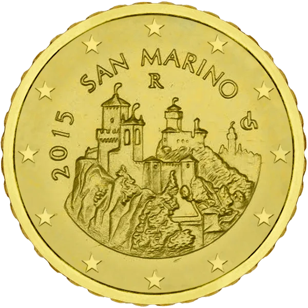 Pièce de 50 centimes San Marino avec les trois tours