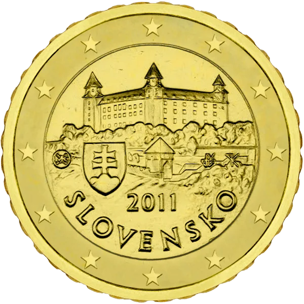 Pièce de 50 centimes Slovensko avec un chateau