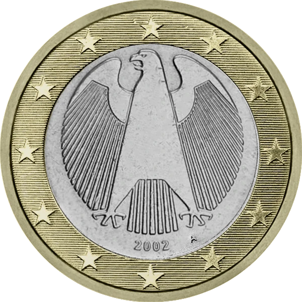 Pièce de 1 euro avec un aigle fédéral