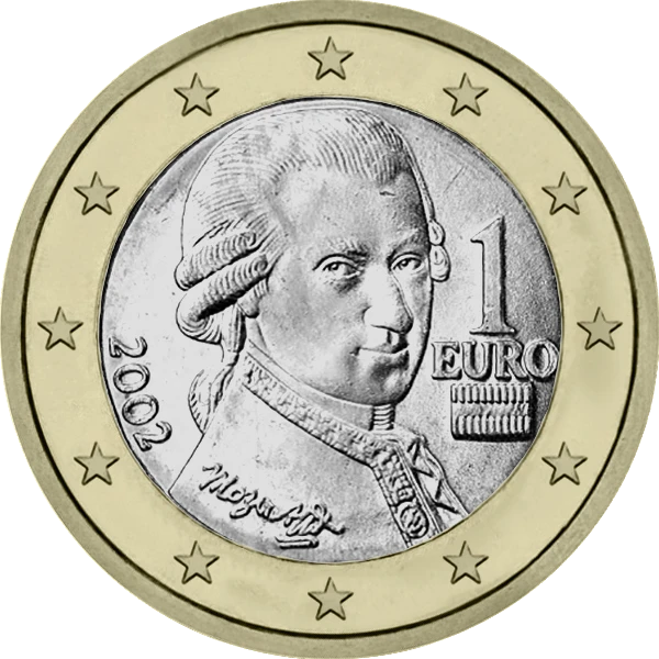 Pièce de 1 euro Mozart