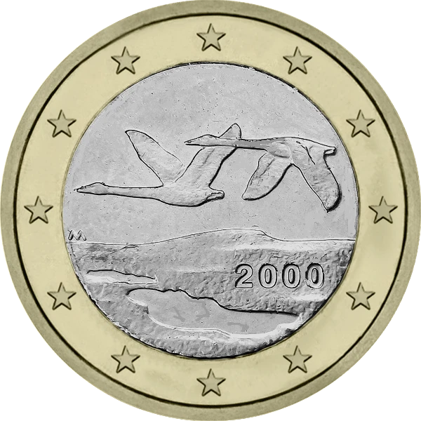 Pièce de 1 euro avec 2 oiseaux v1