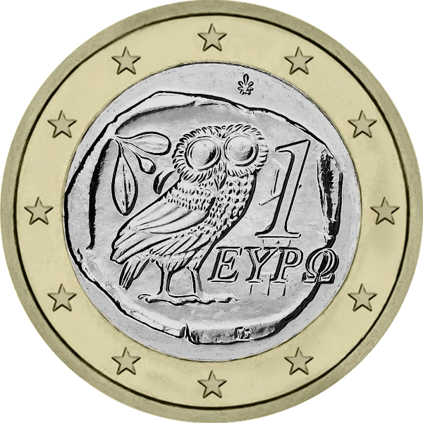 Pièce de 1 euro avec une chouette Eypo