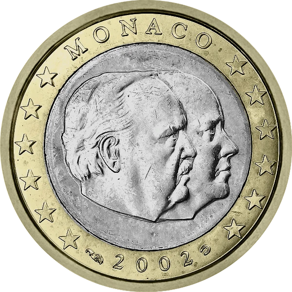 Pièce de 1 euro Monaco Rainier III et Albert II