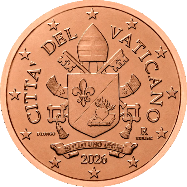 Pièce de 2 centimes Citta Del Vaticano armoiries Leon XIV