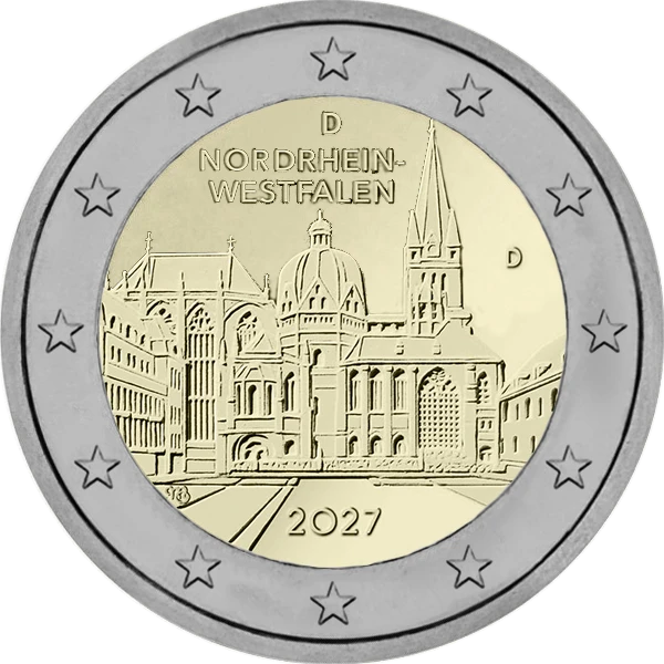 Pièce de 2 euros Nordrhein-Westfalen 2027 avec une église
