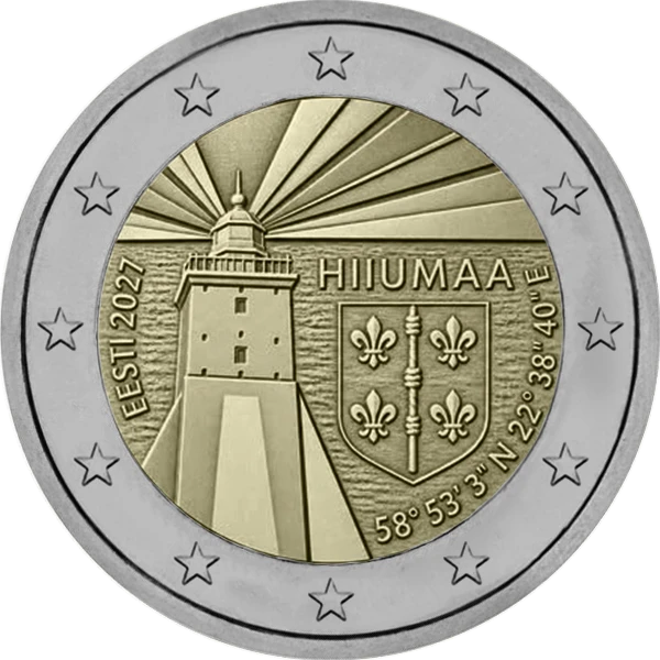 Pièce de 2 euros Hiiumaa Eesti 2027 avec un phare