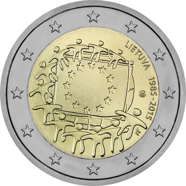 Pièce de 2 euros Lietuva 1985-2015 30 ans du drapeau européen