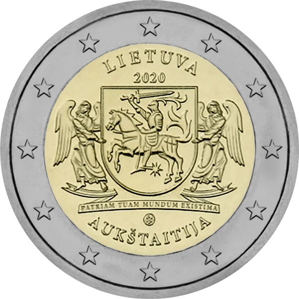 Pièce de 2 euros Aukstaitija Lietuva 2020 Patriam Tuam Mundum Existima