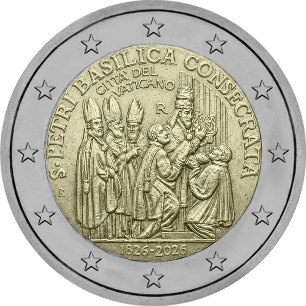 Pièce de 2 euros 400 ans de la Basilique Saint Pierre