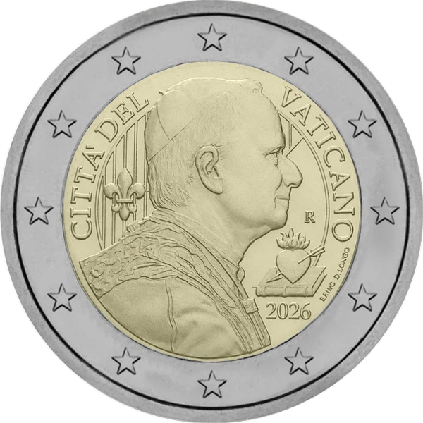 Pièce de 2 euros du Vatican courante v6
