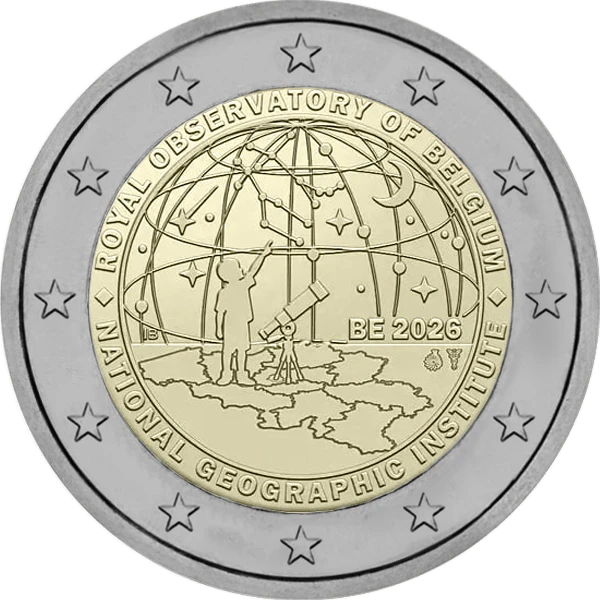 Pièce de 2 euros Royal Observatory of Belgium National Geography Institute BE 2026